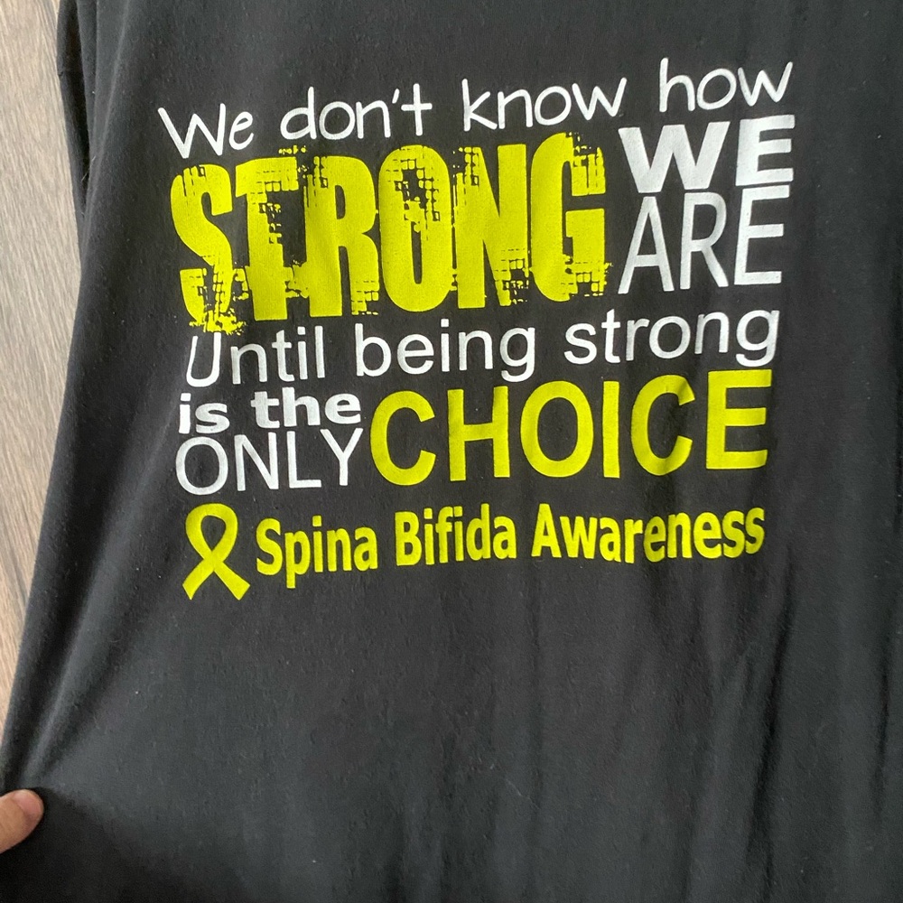 Gildan Black T-Shirt with Yellow and White Text